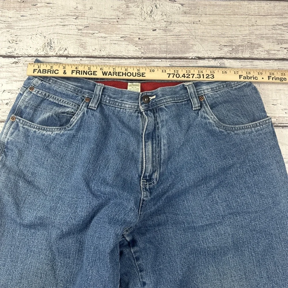 Faded Glory Fleece Lined Insulated Blue Carpenter Jeans Size 38 X 32 Y2K